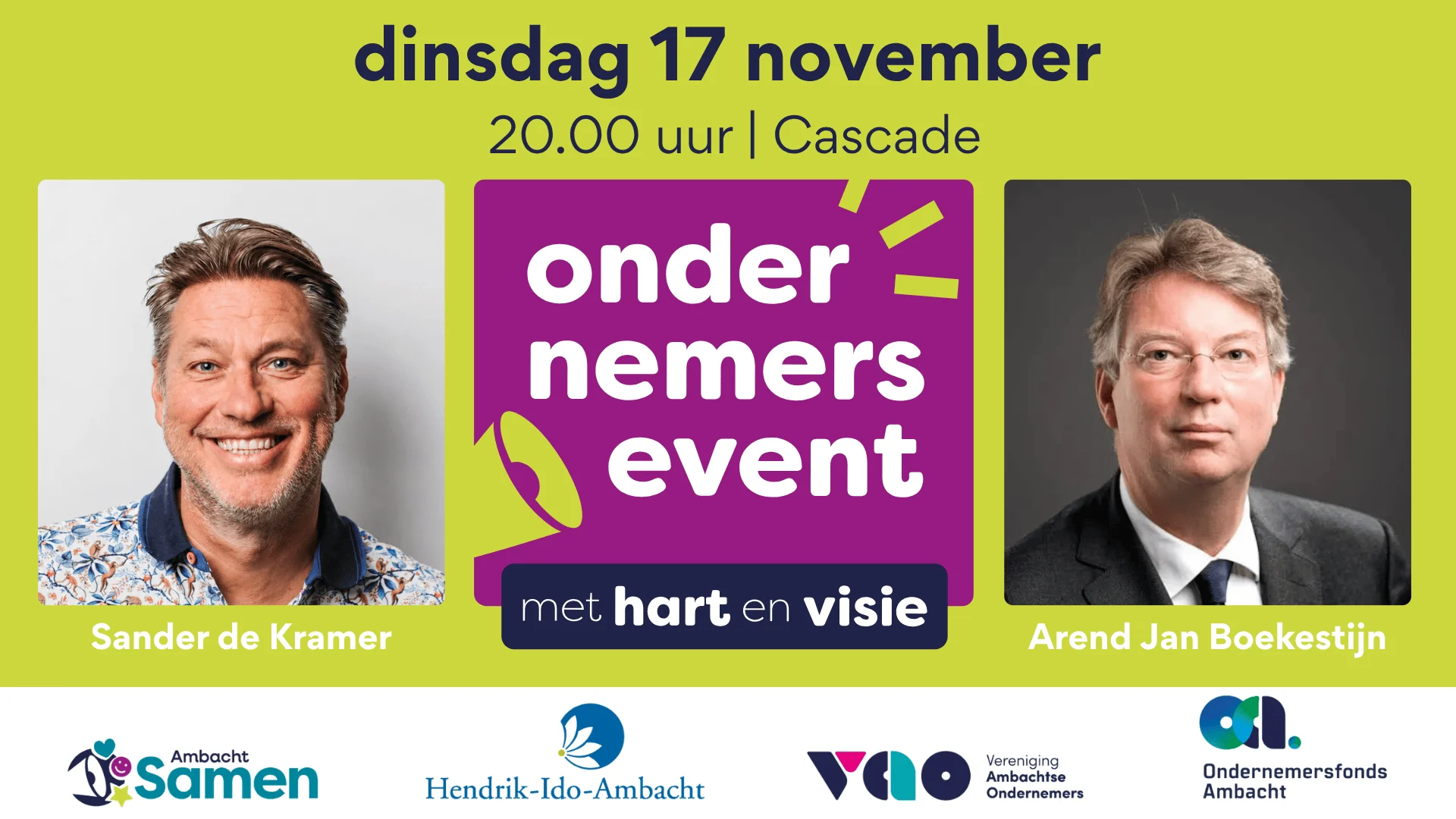 Ondernemersevent Met Hart en Visie 17 november